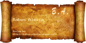 Babos Alexia névjegykártya